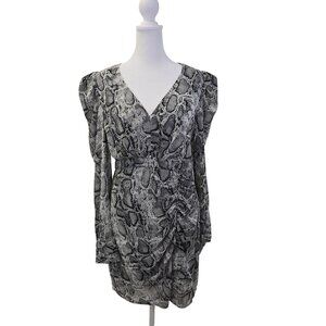 Aqua Python Print Front Ruched Mini Dress Size Small